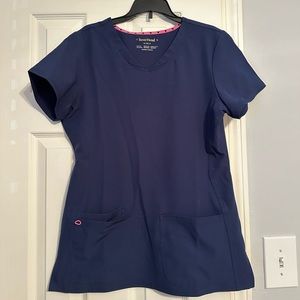 Heart soul navy scrub top